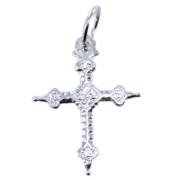 Croix Jeannette ciselée - Taille 1 Argent 