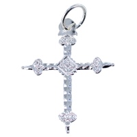 Croix Jeannette ciselée - Taille 4 Argent 