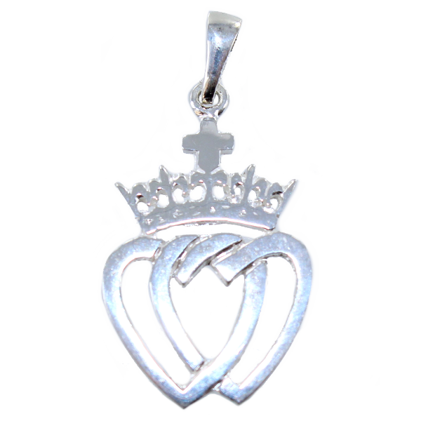 Pendentif Argent Coeur Vendéen avec couronne ajourée - Taille 2 