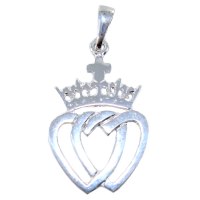Pendentif Argent Coeur Vendéen avec couronne ajourée 