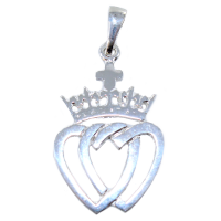 Pendentif Argent Coeur Vendéen avec couronne ajourée - Taille 2 