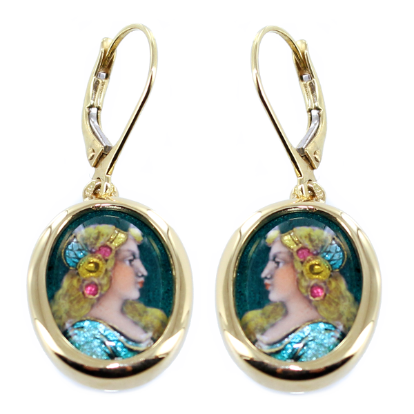 Boucles d'oreilles Or Jaune Email - Constantine 