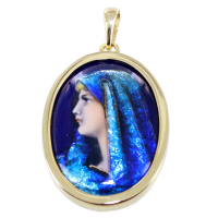 Pendentif Or Jaune Email Antique - Fabiola 