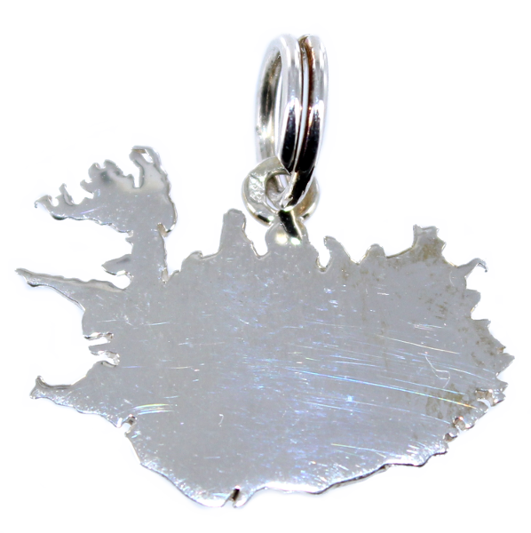 Pendentif Argent Carte Islande - Taille 3 