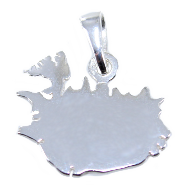 Pendentif Argent Carte Islande - Taille 2 