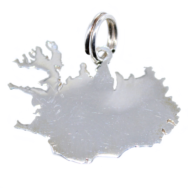 Pendentif Argent Carte Islande - Taille 4 