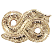 Broche Or Jaune Serpent de Mer Serpent du monde 