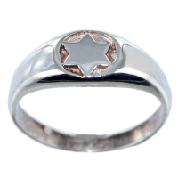 Bague Argent Etoile de David pleine 