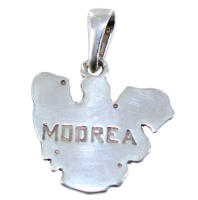 Pendentif Argent Carte Moorea 