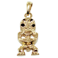 Pendentif Or Jaune Tiki Polynésien Tonga 