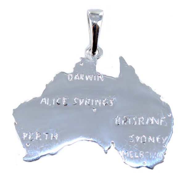 Pendentif Argent Carte Australie 