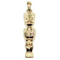 Pendentif Or Jaune Tiki Polynésien Moai