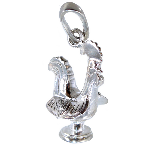 Pendentif Argent Coq de Barcelos - Taille 2 