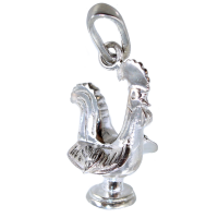 Pendentif&nbsp;Argent&nbsp;Coq de Barcelos - Taille 2 