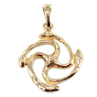 Pendentif Or Jaune Triskell 4 Couleuvres - Taille 1
