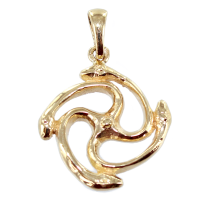 Pendentif Or Jaune Triskell 4 Couleuvres - Taille 1 