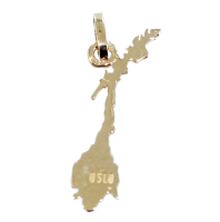 Pendentif Or Jaune Carte Norvège - Taille 1 