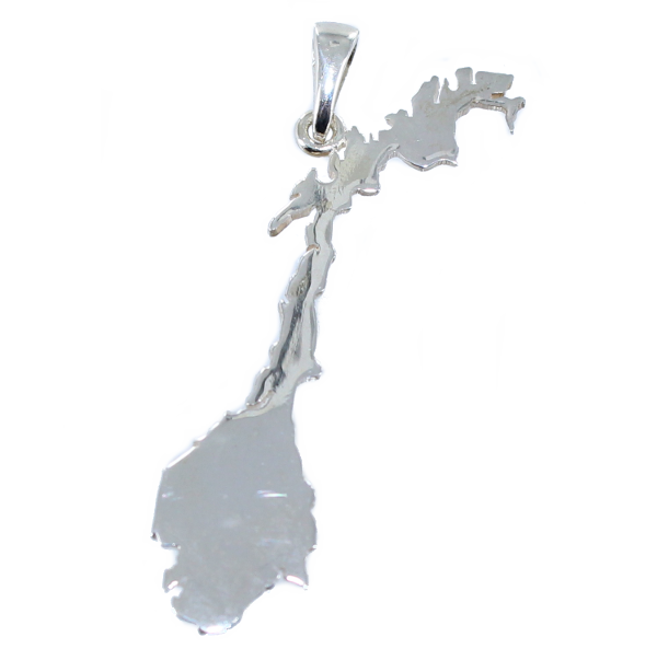 Pendentif Argent Carte Norvège - Taille 3 