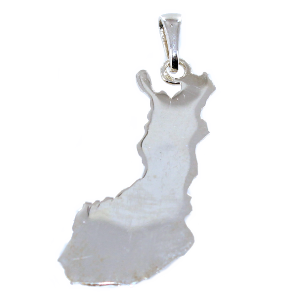 Pendentif Argent Carte Finlande - Taille 4 