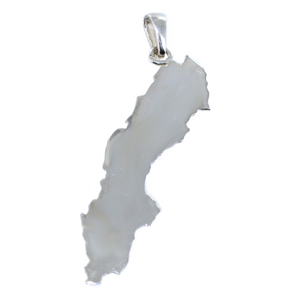 Pendentif Argent Carte Suède - Taille 4 