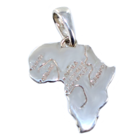 Pendentif Argent Carte de l'Afrique - Taille 1 