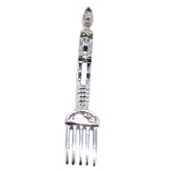 Pendentif Argent Peigne africain Statuette 