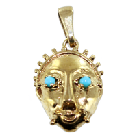 Pendentif Or Jaune Masque africain Sorcier 