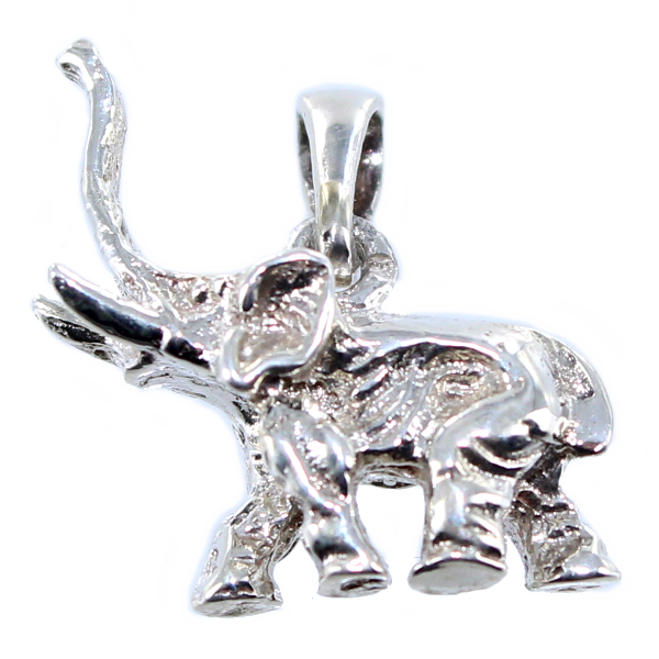 Pendentif Argent Elephant qui charge 