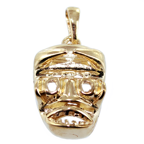 Pendentif Or Jaune Masque africain Bantou 