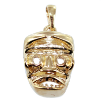 Pendentif Or Jaune Masque africain Bantou 