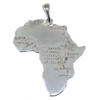 Pendentif Argent Carte de l'Afrique - Taille 3 