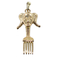 Pendentif Or Jaune Peigne africain Femme 