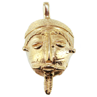 Pendentif Or Jaune Masque africain Ewes 