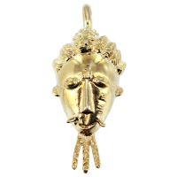 Pendentif Or Jaune Masque africain Bamikele 