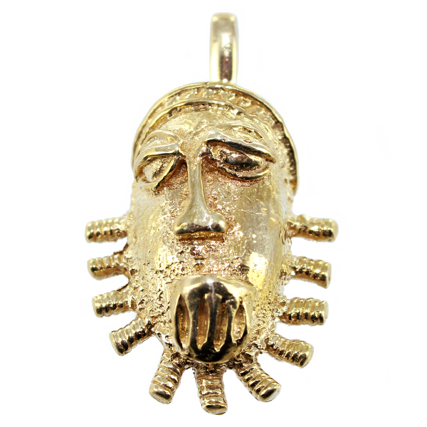 Pendentif Or Jaune Masque africain Diolas 