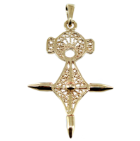 Pendentif Or Jaune Croix du sud filigrane Agadir 