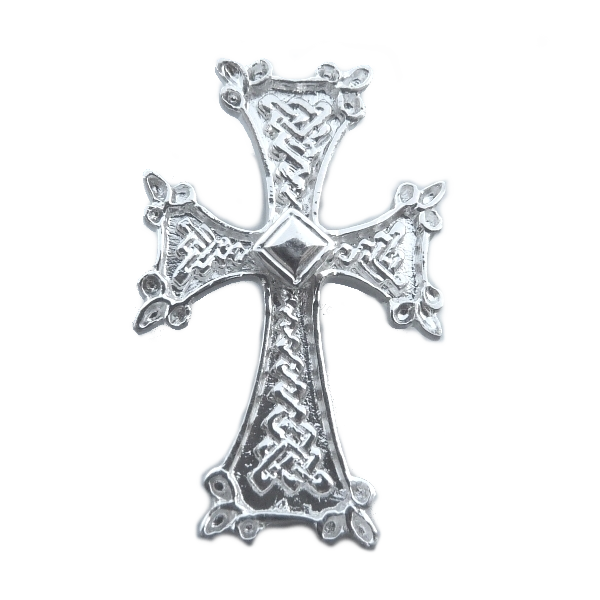 Croix arménienne Khatchkar entrelacé Argent 