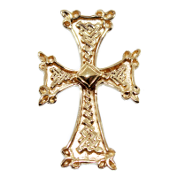 Croix Or Jaune  arménienne Khatchkar entrelacé 