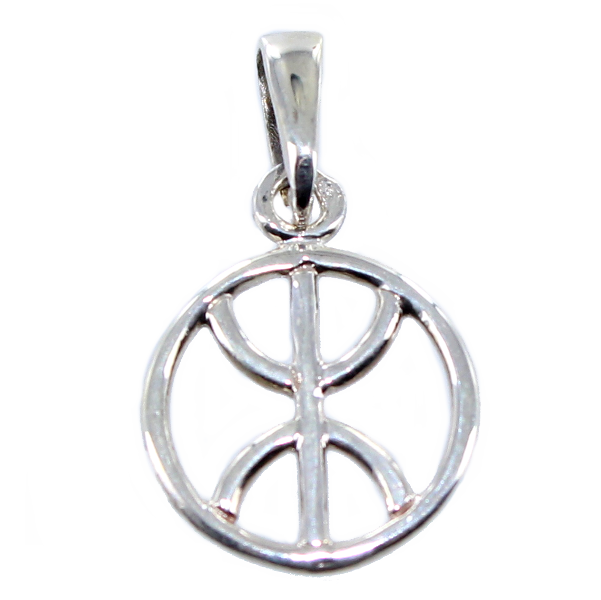 Pendentif Argent Symbole berbère entouré - 12 mm 