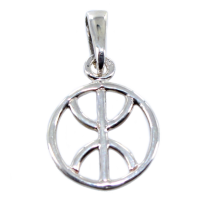 Pendentif Argent Symbole berbère entouré - 12 mm 