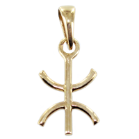 Pendentif Or Jaune Symbole berbère jonc - 15 x 10 mm 