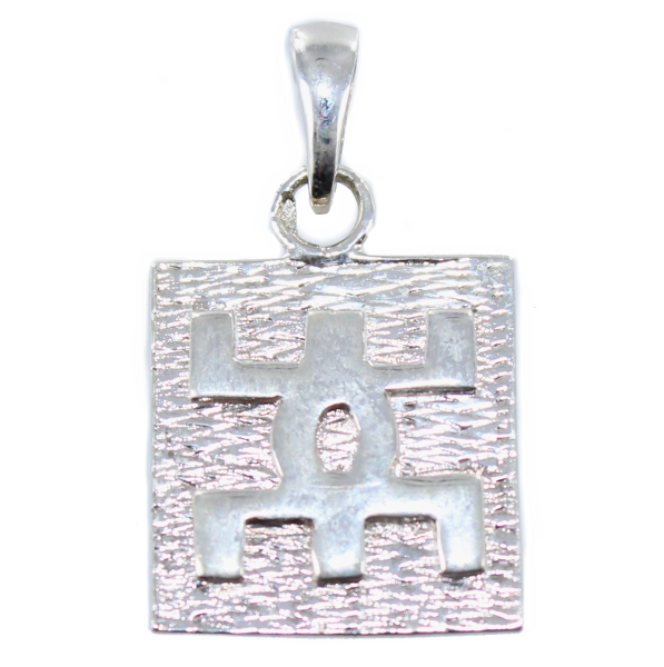 Pendentif Argent Symbole berbère géo sur plaque - 16 x 15 mm 