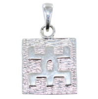 Pendentif Argent Symbole berbère géo sur plaque - 16 x 15 mm 