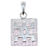 Pendentif Argent Symbole berbère géo sur plaque - 16 x 15 mm 