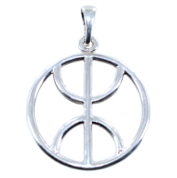 Pendentif Argent Symbole berbère entouré - 29 mm 