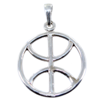 Pendentif Argent Symbole berbère entouré - 22 mm 