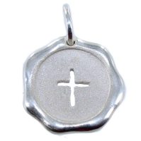 Médaille Argent  Croix catholique 