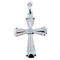 Croix catholique carrée Argent