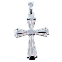 Croix catholique carrée Argent 