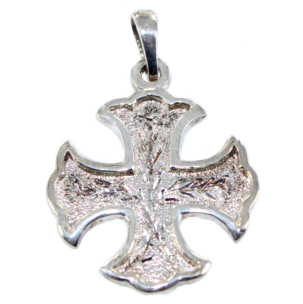 Croix catholique palme - Taille 2 Argent 